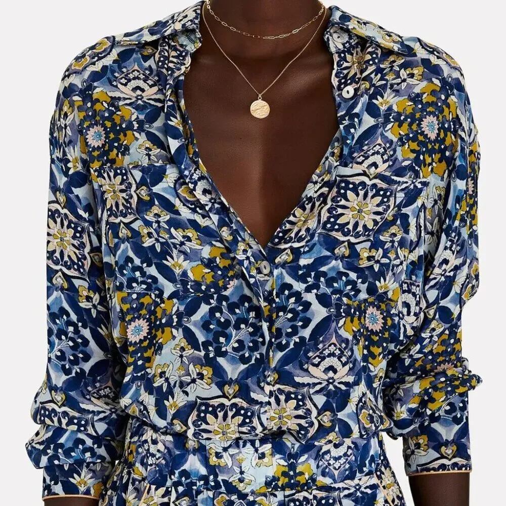 CHUFY Pia Capri Button-Down Shirt XS